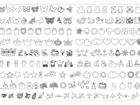  儿童房装饰cad图库 