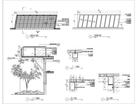  观景木平台 平面剖面图节点大样图 