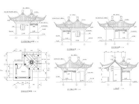  亭子cad大样图 