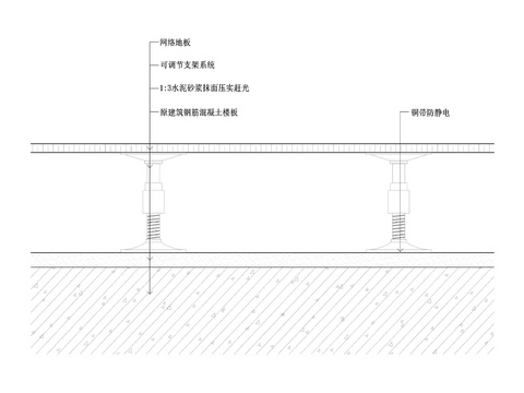  网络地板剖面节点大样图 