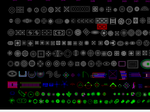  地面雕花cad图库 