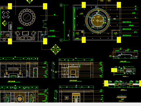  餐厅包间cad施工图 