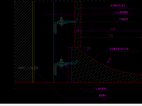  大理石包柱节点大样图 