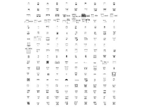  床具品类平立面cad图库 