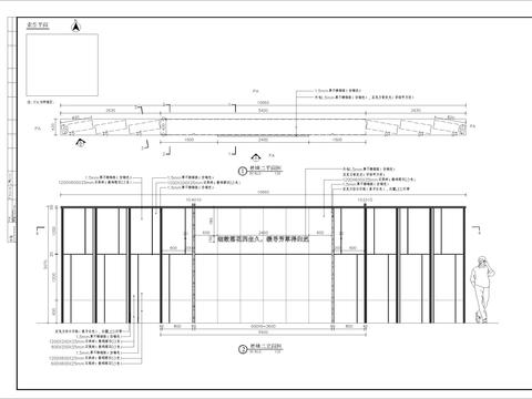  特色钢制景墙细部CAD施工图 