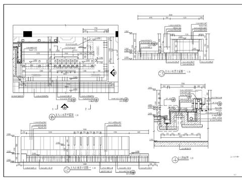  入口水景景墙cad大样图 