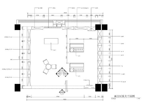  灯具店铺平面立面剖面图纸 