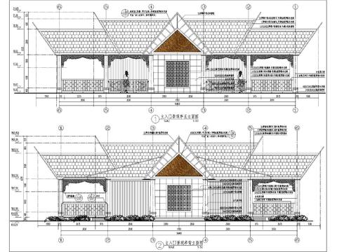  主入口景观亭cad平面图 