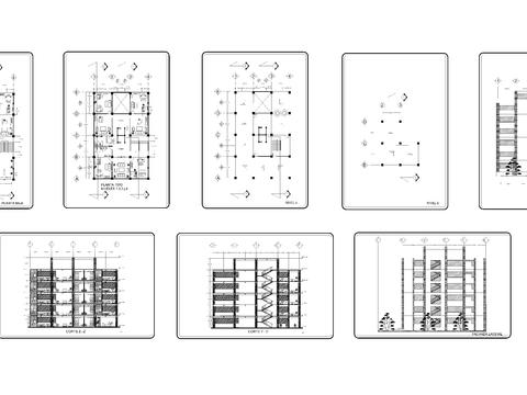  辦公樓建筑cad平面圖 