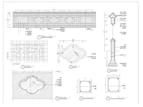  围墙标准段cad大样图 