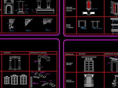  欧式构件cad图库 