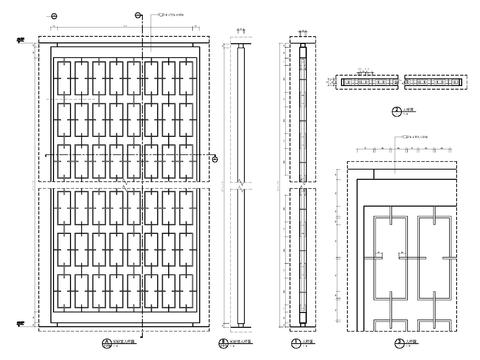  镂空雕花金属屏风隔断cad大样图 
