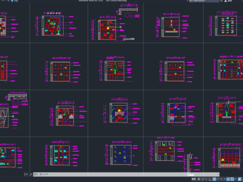  书柜立面图库cad施工图 