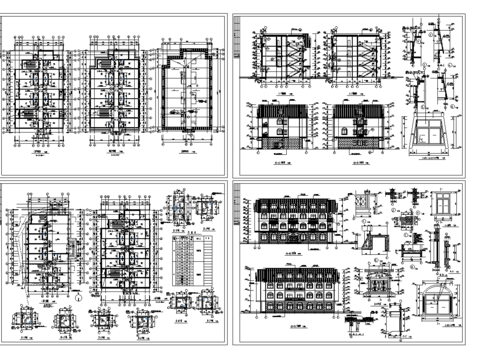  招待所建筑cad施工圖 