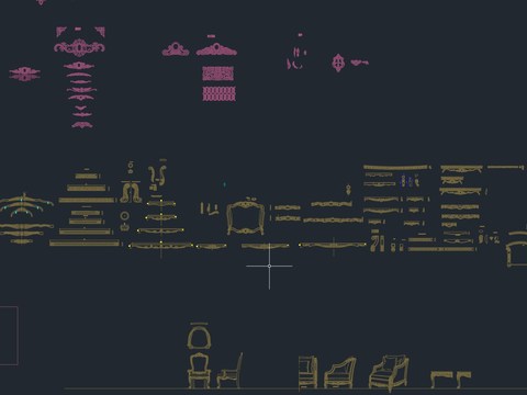  欧式雕花cad图库 