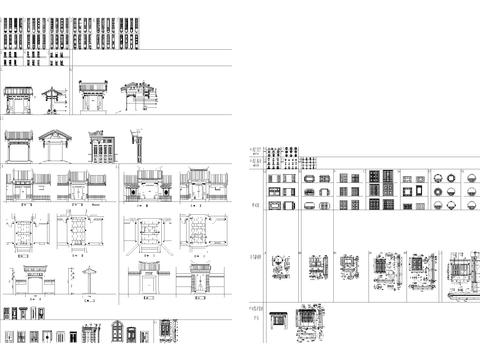  中式花格cad图库 