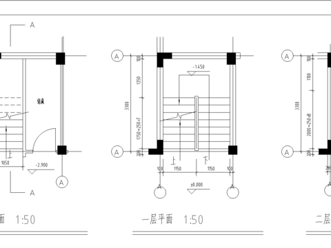 帶地下室歐式別墅CAD戶型圖 