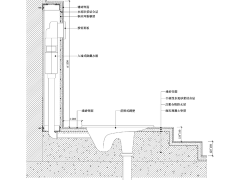  暗水箱蹲便器节点图 