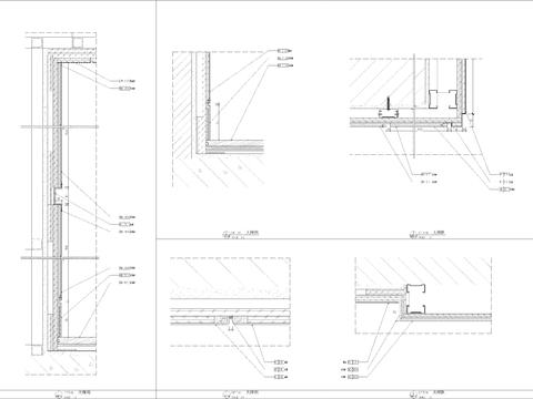  木饰面挂板墙身节点大样图 
