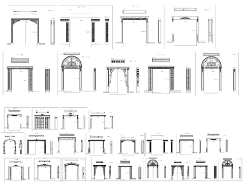  法式垭口cad图库 