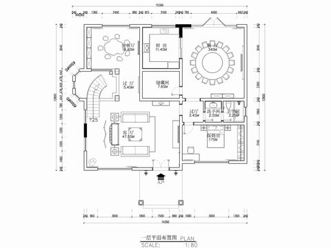  別墅住宅cad施工圖 