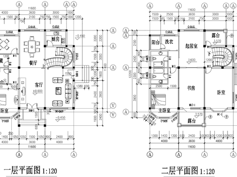  別墅 農(nóng)村別墅cad施工圖 