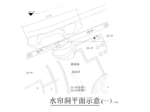  水帘洞平立面图节点大样 
