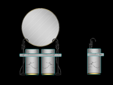  洗手台cad立面图 
