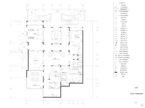  简欧别墅地下室一层平面及电路图 