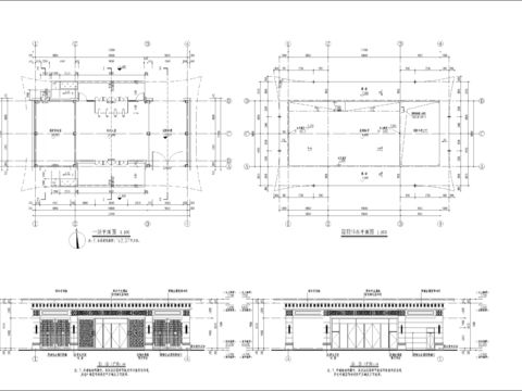  中式住宅大门cad平面图 