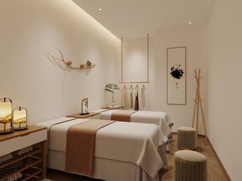  新中式风格中医按摩推拿馆项目cad平面图 