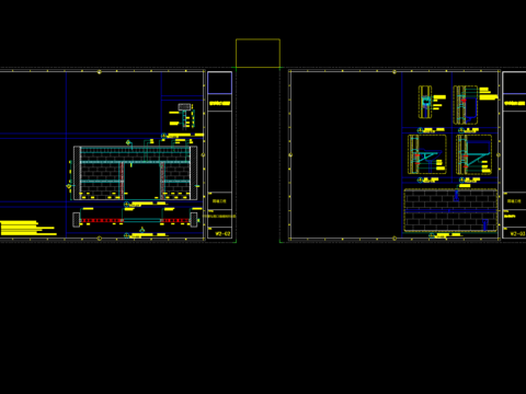  90厚有洞口墙砌块排块节点大样 