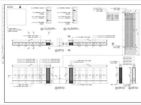  干挂景墙CAD节点大样 