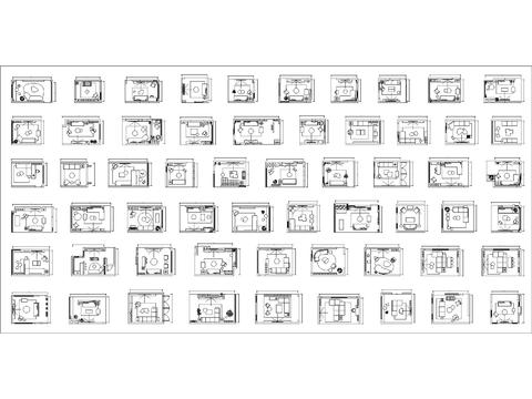  最新客厅布局CAD图库 