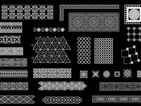  伊斯兰花纹cad图库 