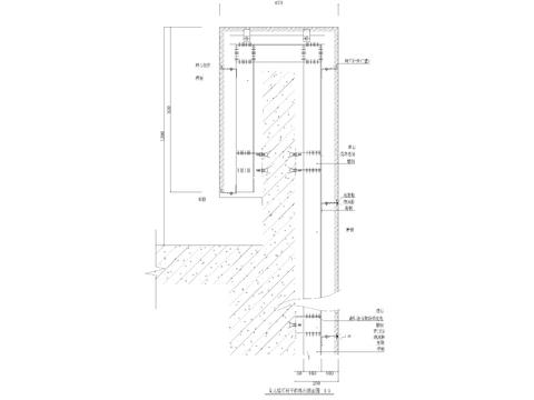  女儿墙石材干挂纵向剖面cad大样图 