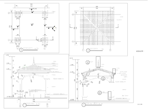  欧式风格凉亭节点大样 