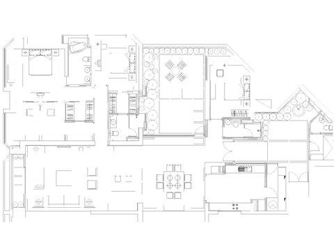  大平層cad施工圖 