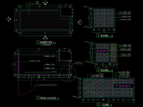  新中式南京院子配电箱围挡节点大样 