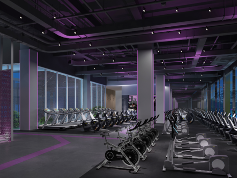  健身会所运动馆cad施工图设计方案 