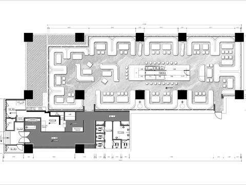  400㎡清吧cad平面图 