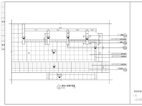 喷水水景cad大样图 