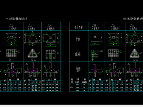  基础承台cad大样图 