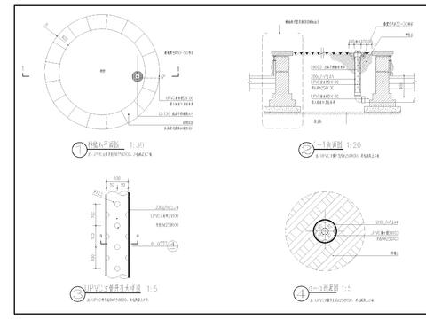  树池排水做法cad大样图 