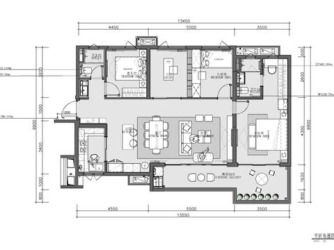  样板房cad平面图 