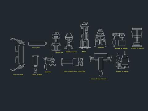 健身器材cad图库 