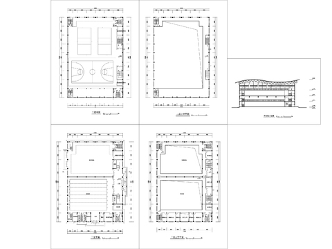  体育馆cad平面图 