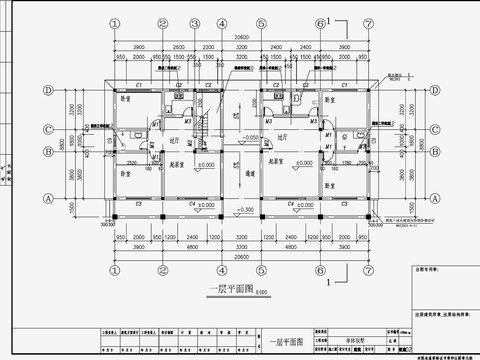  歐式雙拼別墅住宅設(shè)計cad施工圖 