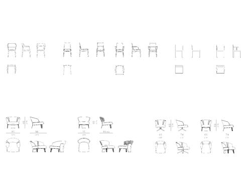  国外高端CAD模块系列之椅具cad图库 