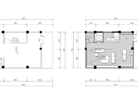  500㎡别墅CAD平面方案 